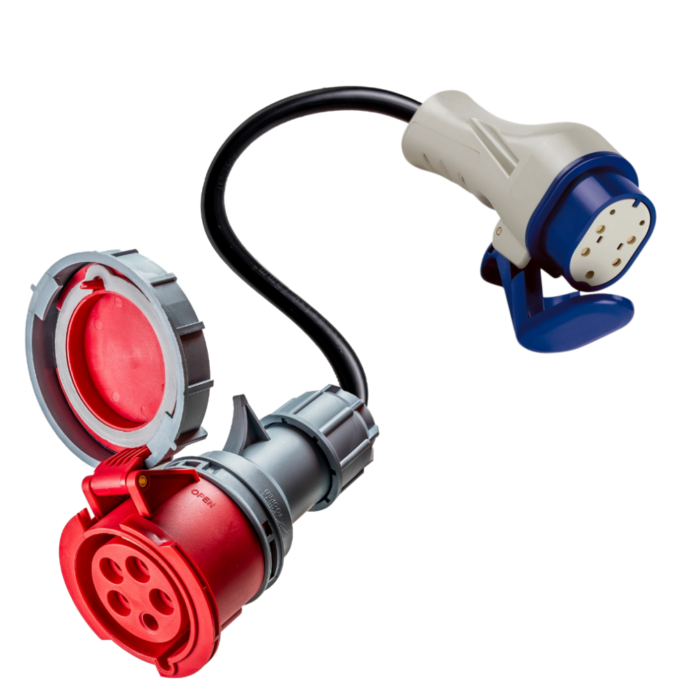 16A 5-napainen CEE sovitin tyypin 3 sovittimeen