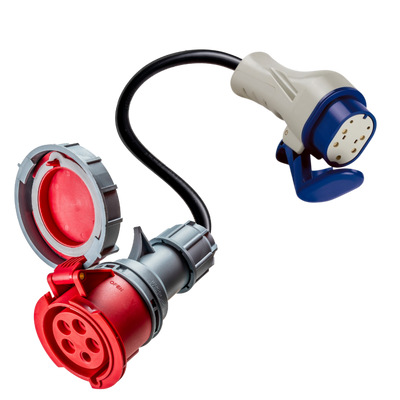 32A 5-napainen CEE sovitin tyypin 3 sovittimelle