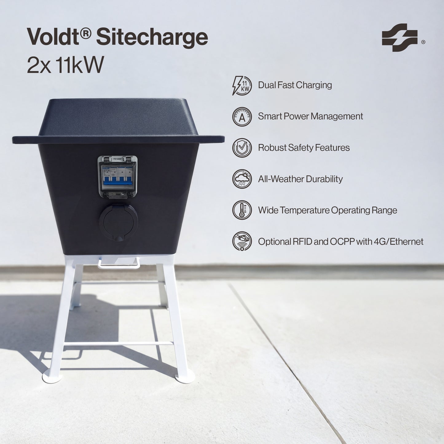 Voldt® Sitecharge | Tyyppi 2 | 2×11 kW